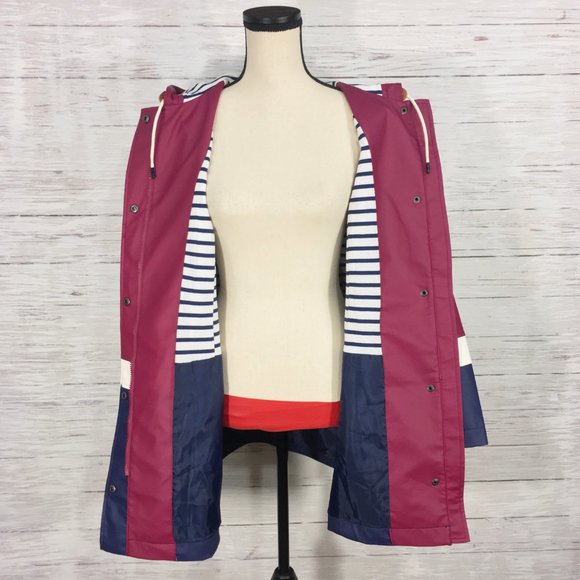 Talbots ~ Water Resistant Rain Full Zip Hooded Coat Jacket 1 Plus Petite - Picture 8 of 13